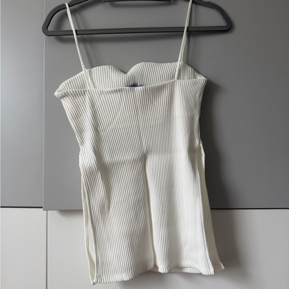 Zara Cream Ribbed Tank Top - Picture 7 of 7